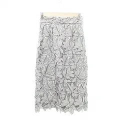 アプワイザーリッシェ Apuweiser-riche レース スカート ひざ下丈 0 XSサイズ グレー ■YHS7