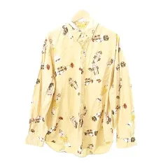 カールヘルム Karl Helmut 総柄 クルミ割り人形 シャツ ブラウス 長袖 日本製 Lサイズ ベージュ