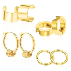 【新着商品】ノンホールピアス レディース フェイクピアス 人気 earrings for メンズ men and women イヤリング 両耳用 サージカルステンレス316L 金属アレルギー対応 イヤーカフ シルバー ブラック ゴールド