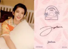 【中古】コレクションカード(男性) SEVENTEEN/JOSHUA(ジョシュア)/裏面印刷サイン入り/「SEVENTEEN CAFE 2022 ～SUNSET RESORT～」事前予約特典カフェオリジナルカード