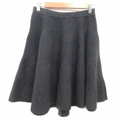 ペイトンプレイス PEYTON PLACE フレアスカート ひざ丈 ニット M チャコールグレー /YK