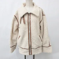 GORGE ゴージ コート ジャケット ジップアップ ボア ベージュ ブラウン ホワイト 茶 白 F