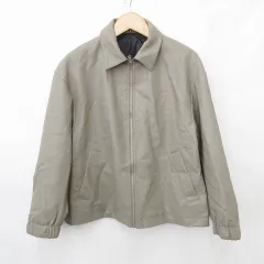 ジーユー GU ジャケット ブルゾン ジップアップ フェイクレザー オーバーサイズ カーキ 緑 グリーン S