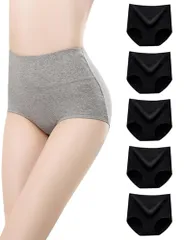 [ｄｅａｒ　ｄｏｒｉｓ] [女性医師監修] ハイウエストショーツ 5枚組 レディース ショーツ 綿100% 深ばき すっぽりショーツ 温かく 冷えない締め付けない コットン パンツ 通気性 30代 40代 50代 女性 下着 伸縮性・