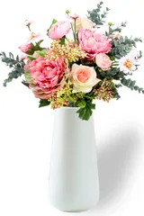 Basic) (白 フラワーベース 20cm おしゃれ 黒 白 陶器 花瓶