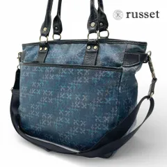 ラシット 2way トートバッグ ショルダーバッグ PVC ネイビー