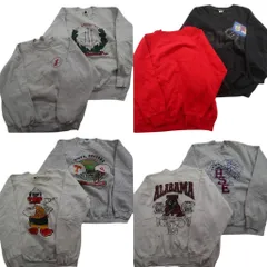 古着卸 まとめ売り USA製 スウェット 8枚セット (メンズ XL ) ワンポイント ラグラン クルーネック フルーツオブザルーム 中古 古着 ND8022