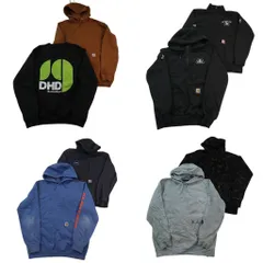 古着卸 まとめ売り カーハート スウェット 8枚セット (メンズ S /M ) フーディー 袖プリント フルジップ ワンポイント 中古 古着 ND8049