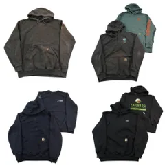 古着卸 まとめ売り カーハート スウェット 7枚セット (メンズ L ) ワンポイント フーディー ハーフジップ クルーネック 中古 古着 ND8047