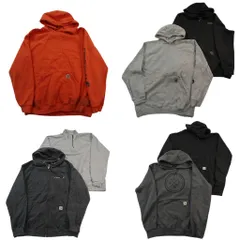 古着卸 まとめ売り カーハート スウェット 7枚セット (メンズ L /XL ) ハーフジップ フーディー フルジップ ワンポイント 中古 古着 ND8046