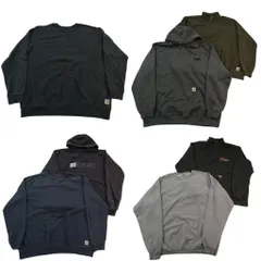 古着卸 まとめ売り カーハート スウェット 7枚セット (メンズ 2XL ) 前V ハーフジップ ワンポイント フーディー 中古 古着 ND8044