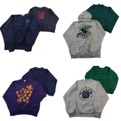 古着卸 まとめ売り USA製 スウェット 8枚セット (メンズ L ) LEE フーディー ワンポイント ネイビー グリーン 中古 古着 ND8042