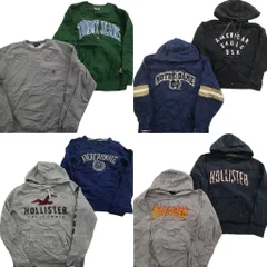 古着卸 まとめ売り ブランドMIX スウェット 8枚セット (メンズ M ) LEE トミー ノーティカ ホリスター アメリカンイーグル 中古古着 ND8205