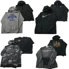 古着卸 まとめ売り ナイキ NIKE スウェット 8枚セット (メンズ L ) カレッジチーム フーディー 迷彩柄 ワンポイント 中古 古着 ND8230