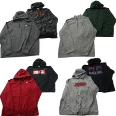 古着卸 まとめ売り ナイキ NIKE スウェット 8枚セット (メンズ XL ) スウォッシュロゴ フーディー ハーフジップ 中古 古着 ND8227