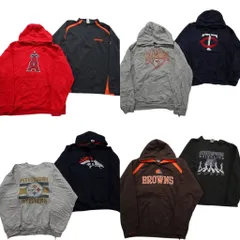古着卸 まとめ売り プロチーム スウェット 8枚セット (メンズ L /XL ) NFL MLB エンジェルス スティーラーズ ブロンコス 中古 古着 ND8242