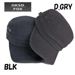 【OKSD/FOX】ワークキャップ メンズ レディース 帽子 55-60cm サイズ調整可  ミリタリーキャップ シンプル カジュアル
