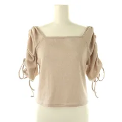 ナイスクラップ NICE CLAUP 24SS 袖ドロストラメトップス ニット カットソー 五分袖 F ピンク /AT ■OS