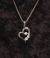 クロスフォー ネックレス SV925 ハートモチーフ ダンシングストーン レディース Crossfor