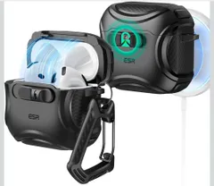 ★ESR AirPods 4 ケース AirPods 第4世代 ケース(2024) (USB-C) 対応 MagSafe 対応 落下防止ロック イージーオープン Cyberシリーズ ブラック