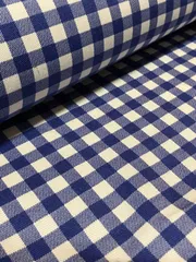 2m 日本製　ギンガムチェック　オックス生地　オーシャンブルー　生地