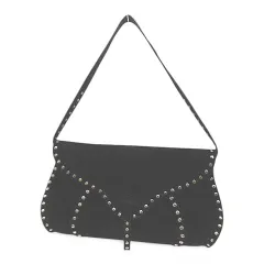 セリーヌ CELINE ショルダーバッグ シルバースタッズ  ブラック 黒系 スエード  