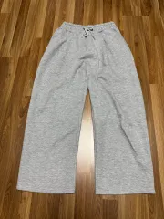 グレー トレーナー ワイド パンツ (起毛)