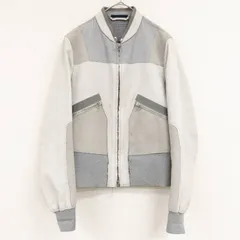 ◎LANVIN　ランバン　ルカ期　レザージャケット　ブルゾン　切替　カーフ　グレー　イタリア製　メンズ　44　b00223のサムネイル