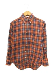 インディビジュアライズドシャツ INDIVIDUALIZED SHIRTS ボタンダウン シャツ チェック 14-31 オレンジ系 USA製 長袖 トップス