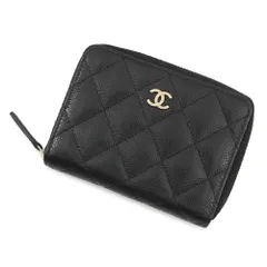 シャネル 二つ折り財布 マトラッセ スモールウォレット ココマーク キャビアスキン AP4652 CHANEL 財布 黒