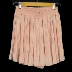 イーハイフンワールドギャラリー E HYPHEN WORLD GALLERY パンツ キュロット ミニ プリーツ シフォン F ピンク
