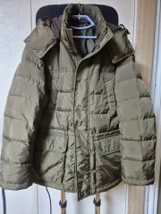 ユニクロ メンズ ダウン L カーキ (ダウンX)