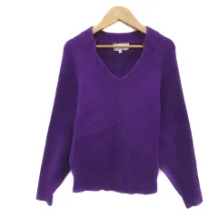 ロペピクニック ROPE Picnic リブニット セーター 長袖 ドルマンスリーブ Vネック 無地 38 M 紫 パープル /YS21
