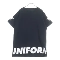 UNIFORM EXPERIMENT (ユニフォームエクスペリメント) 18SS SLEEVE STAR BIG TEE スターデザイン ビッグシルエット クルーネック 半袖Tシャツ カットソー ブラック UE-180069