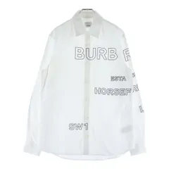 BURBERRY LONDON (バーバリーロンドン) 21SS ホースフェリー ロゴデザイン レギュラーカラー 長袖シャツ ホワイト 8036768のサムネイル