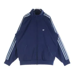 adidas (アディダス) ロゴ刺繍 サイドライン ジップアップ トラックジャケット ネイビー IK9149