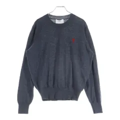 AMI Alexandre Mattiussi (アミアレクサンドルマテュッシ) Small Logo Sweater ウール クルーネック スモールロゴ ニットスウェット セーター グレー HKS111.KN0025のサムネイル