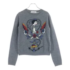 VALENTINO (ヴァレンティノ) カシミア リブ編みクルーネックニットセーター グレー