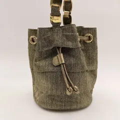 Salvatore Ferragamo（サルヴァトーレ・フェラガモ）ヴァラリボン 巾着ハンドバッグ ゴールドカラー ジャカード生地