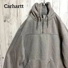 カーハート Carhartt ハーフジップ フーディ スウェットパーカー メンズ2XL ビッグサイズ 大きめ ビッグシルエット ワーク系 ストリート 古着  厚手 プルオーバー オーバーサイズ ゆるだぼ 人気アイテム　25-992