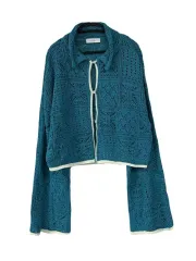 PAGEBOY 森ガールはぐみ エンブロイダリー クロップド ニットカーディガン