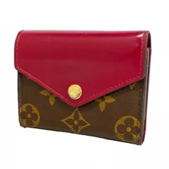 【6bb2290-k】ルイヴィトン 三つ折り財布 モノグラム ポルトフォイユゾエ M62932  ブラウン フューシャ【中古】レディース