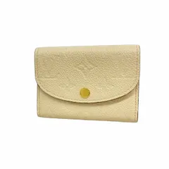 【6bb2352-k】ルイヴィトン カードケース モノグラム・アンプラント ポルトモネロザリ M81445 クレーム【中古】レディース