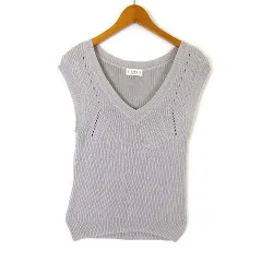 ジュレップ julep ニット ベスト 畦編み ローゲージ Vネック M グレー