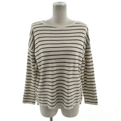 アーバンリサーチ ドアーズ URBAN RESEARCH DOORS カットソー 長袖 コットン ボーダー ライトベージュ ネイビー 紺 One