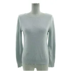 オペークドットクリップ OPAQUE.CLIP ニット 637-18008 長袖 リブ コットン混 ブルー系 ライトブルー L