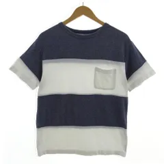 アズールバイマウジー AZUL by moussy カットソー 半袖 コットン混 ボーダー ネイビー 紺 ホワイト 白 M