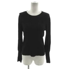 ザラ ZARA ニット 長袖 パフスリーブ リブ ブラック 黒 L