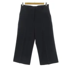 ザラ ベーシック ZARA BASIC パンツ ワイドパンツ ストレッチ ネイビー 紺 L