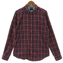 ザショップティーケー THE SHOP TK シャツ 長袖 コットン チェック レッド系 赤系 ネイビー 紺 ブルー 青 ホワイト 白 XL